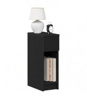 vidaXL Bedside Cabinet with Drawer Black Oak 20x36x60 cm