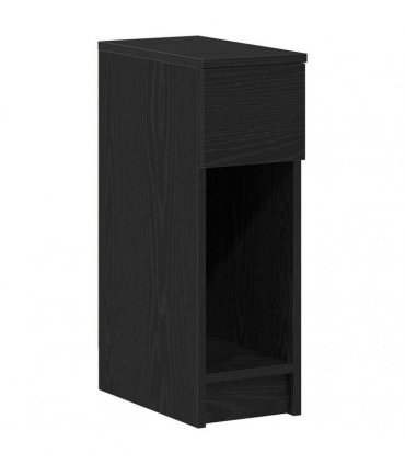vidaXL Bedside Cabinet with Drawer Black Oak 20x36x60 cm