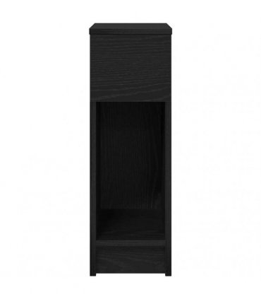 vidaXL Bedside Cabinet with Drawer Black Oak 20x36x60 cm