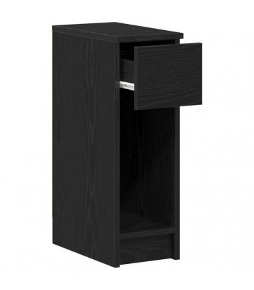 vidaXL Bedside Cabinet with Drawer Black Oak 20x36x60 cm
