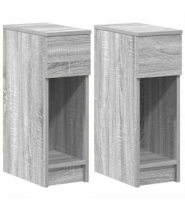 vidaXL Bedside Cabinets with Drawer 2 pcs Grey Sonoma 20x36x60 cm