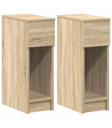 vidaXL Bedside Cabinets with Drawer 2 pcs Sonoma Oak 20x36x60 cm