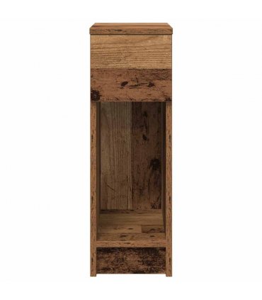 vidaXL Bedside Cabinet with Drawer Old Wood 20x36x60 cm