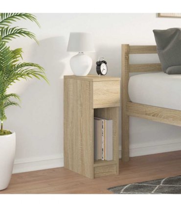vidaXL Bedside Cabinet with Drawer Sonoma Oak 20x36x60 cm