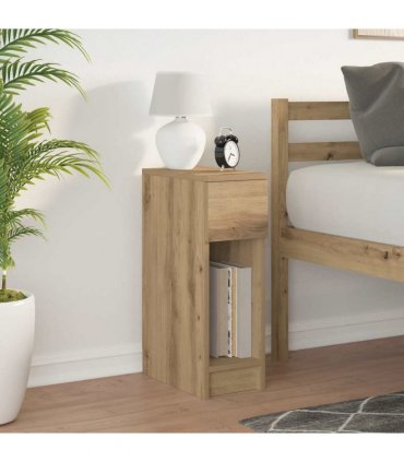 vidaXL Bedside Cabinet with Drawer Artisan Oak 20x36x60 cm