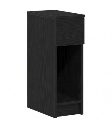 vidaXL Bedside Cabinets with Drawer 2 pcs Black Oak 20x36x60 cm