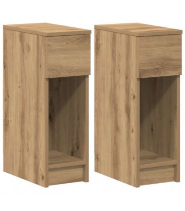 vidaXL Bedside Cabinets with Drawer 2 pcs Artisan Oak 20x36x60 cm
