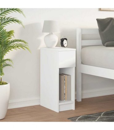 vidaXL Bedside Cabinet with Drawer White 20x36x60 cm