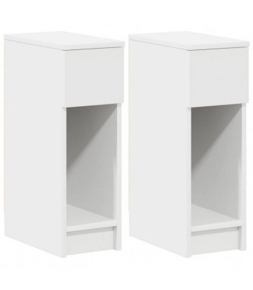 vidaXL Bedside Cabinets with Drawer 2 pcs White 20x36x60 cm