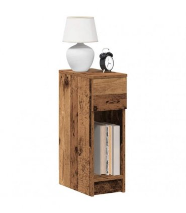 vidaXL Bedside Cabinets with Drawer 2 pcs Old Wood 20x36x60 cm