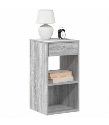 vidaXL Bedside Cabinets with Drawer 2 pcs Grey Sonoma 35x34x66.5 cm