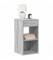vidaXL Bedside Cabinets with Drawer 2 pcs Grey Sonoma 35x34x66.5 cm
