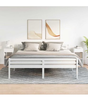 vidaXL Bedside Cabinets with Drawer 2 pcs White 35x34x66.5 cm