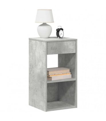 vidaXL Bedside Cabinets with Drawer 2 pcs Concrete Grey 35x34x66.5 cm