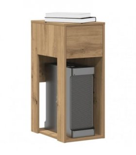 vidaXL Computer Tower Stand with Drawer Artisan Oak 30x44x74 cm