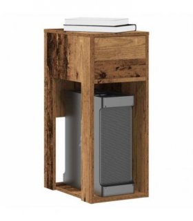 vidaXL Computer Tower Stand with Drawer Old Wood 30x44x74 cm