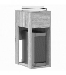 vidaXL Computer Tower Stand with Drawer Grey Sonoma 30x44x74 cm