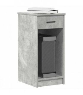 vidaXL Computer Tower Stand with Drawer Concrete Grey 35x45x77 cm