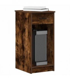 vidaXL Computer Tower Stand with Drawer Smoked Oak 35x45x77 cm