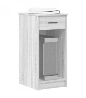 vidaXL Computer Tower Stand with Drawer Grey Sonoma 35x45x77 cm