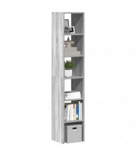 vidaXL Bookcases 2 pcs Stackable Grey Sonoma 30x30x80 cm Engineered Wood