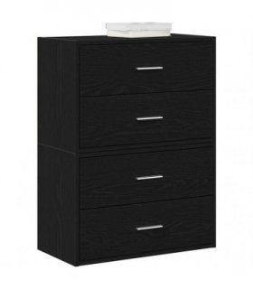 vidaXL Cabinets with 2 Drawers 2 pcs Black Oak 60x31x40 cm Engineered Wood