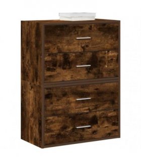 vidaXL Cabinets with 2 Drawers 2 pcs Smoked Oak 60x31x40 cm Engineered Wood