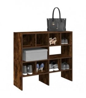 vidaXL Shoe Racks 2 pcs Stackable Smoked Oak 89.5x30x40 cm