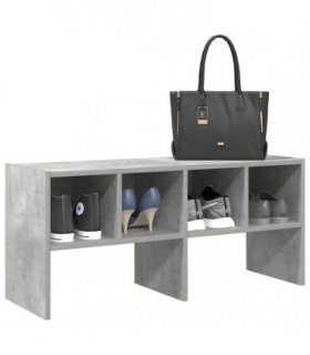 vidaXL Shoe Rack Stackable Concrete Grey 89.5x30x40 cm