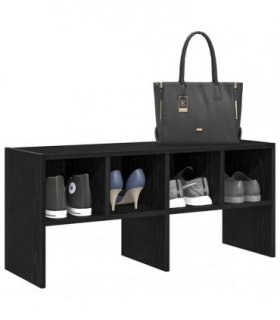 vidaXL Shoe Rack Stackable Black Oak 89.5x30x40 cm