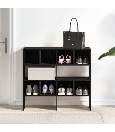 vidaXL Shoe Racks 2 pcs Stackable Black Oak 89.5x30x40 cm