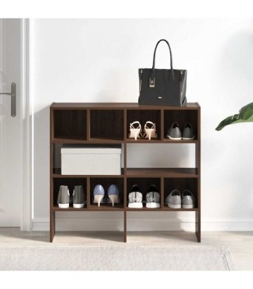 vidaXL Shoe Racks 2 pcs Stackable Brown Oak 89.5x30x40 cm