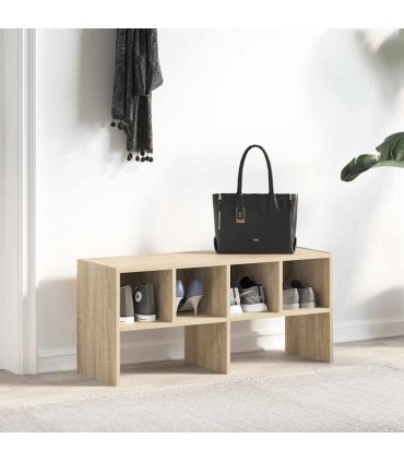 vidaXL Shoe Rack Stackable Sonoma Oak 89.5x30x40 cm