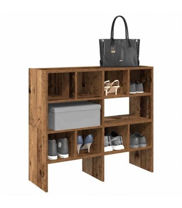 vidaXL Shoe Racks 2 pcs Stackable Old Wood 89.5x30x40 cm