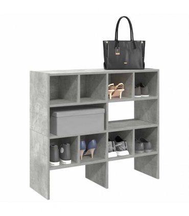 vidaXL Shoe Racks 2 pcs Stackable Concrete Grey 89.5x30x40 cm