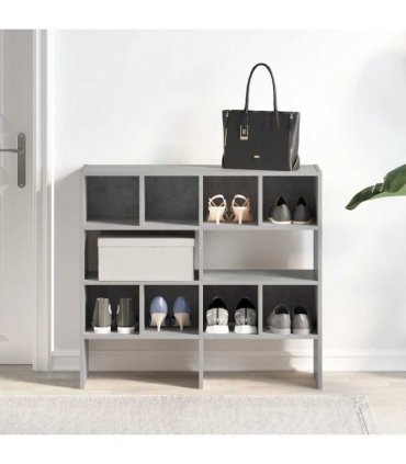 vidaXL Shoe Racks 2 pcs Stackable Concrete Grey 89.5x30x40 cm