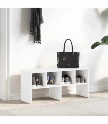 vidaXL Shoe Rack Stackable White 89.5x30x40 cm
