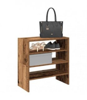 vidaXL Shoe Racks 2 pcs Stackable Old Wood 60x30x30.5 cm