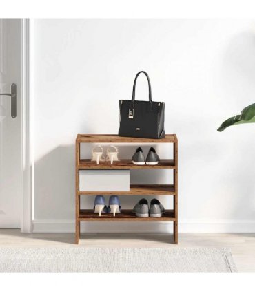 vidaXL Shoe Racks 2 pcs Stackable Old Wood 60x30x30.5 cm