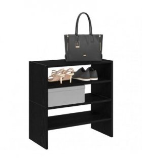 vidaXL Shoe Racks 2 pcs Stackable Black Oak 60x30x30.5 cm