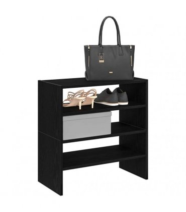 vidaXL Shoe Racks 2 pcs Stackable Black Oak 60x30x30.5 cm