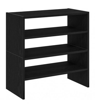 vidaXL Shoe Racks 2 pcs Stackable Black Oak 60x30x30.5 cm