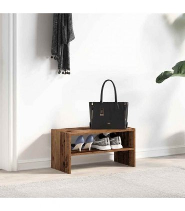 vidaXL Shoe Rack Stackable Old Wood 60x30x30.5 cm