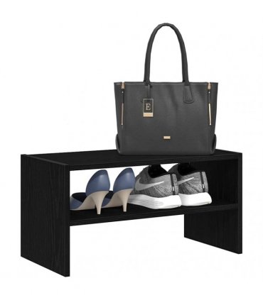 vidaXL Shoe Rack Stackable Black Oak 60x30x30.5 cm