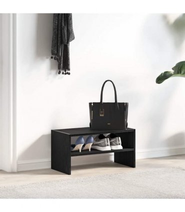 vidaXL Shoe Rack Stackable Black Oak 60x30x30.5 cm