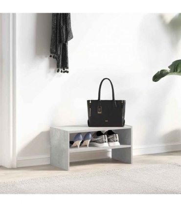 vidaXL Shoe Rack Stackable Concrete Grey 60x30x30.5 cm