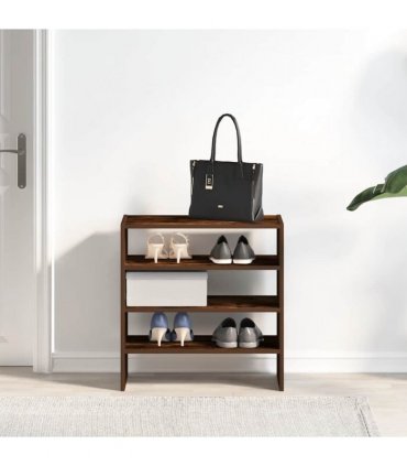 vidaXL Shoe Racks 2 pcs Stackable Smoked Oak 60x30x30.5 cm