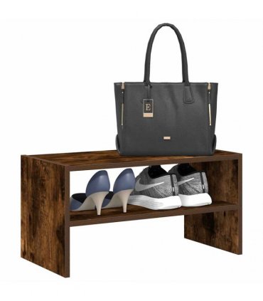 vidaXL Shoe Rack Stackable Smoked Oak 60x30x30.5 cm