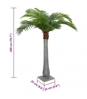 vidaXL Artificial Palm Tree 15 Leaves 200 cm Green