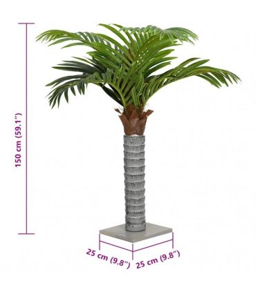 vidaXL Artificial Palm Tree 12 Leaves 150 cm Green
